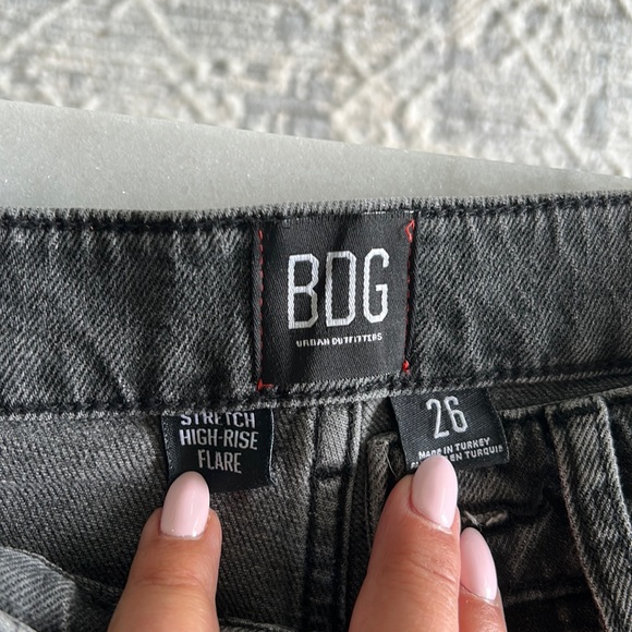 Urban Outfitters ripped black wash flare high waisted jeans - Picture 1 of 3